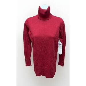 Diane Gilman DG2 Womens Turtleneck Sweater Size Small Red Long Sleeve New